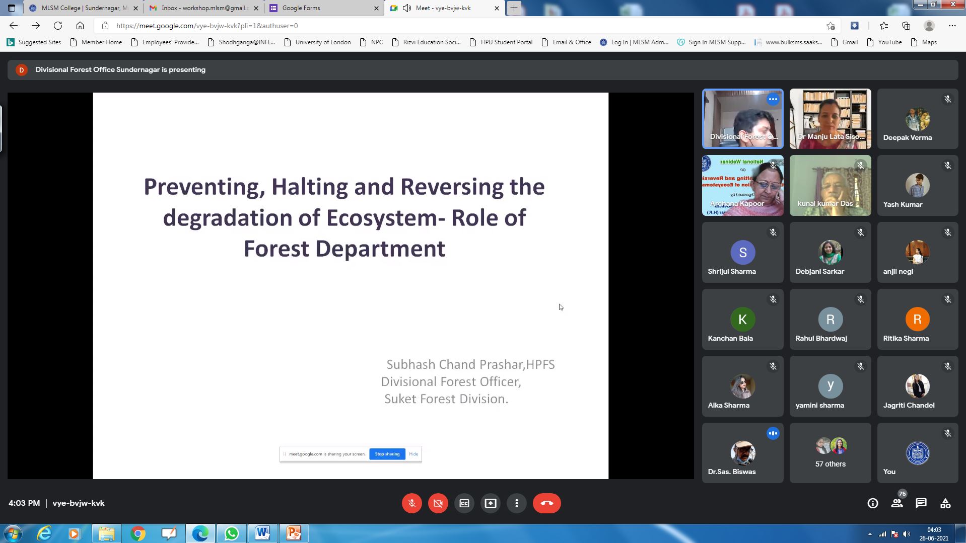National webinar on Preventing, Halting, and Reversing the Degradation of Ecosystems